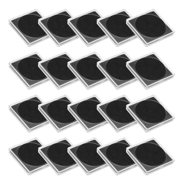 20 uds soporte para monedas maletín de colección de monedas, caja de visualización de monedas, para monedas de 16-36 mm, negro