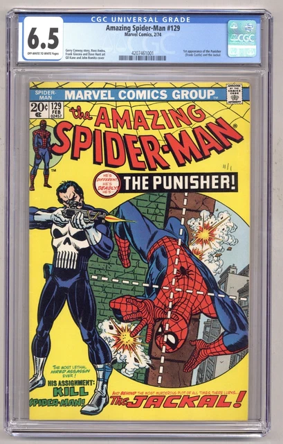 Amazing Spider-Man 129 (CGC 6.5) 1st app. Punisher and Jackal Andru 1974 O786