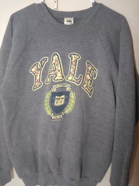 VINTAGE 90S YALE University Sweatshirt Crewneck Made USA XL Paisley ...