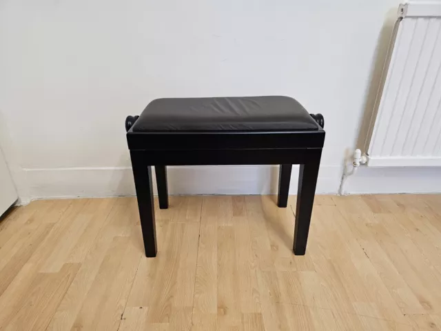 Discacciati 105 Height Adjustable Piano Stool Bench - Gloss Black