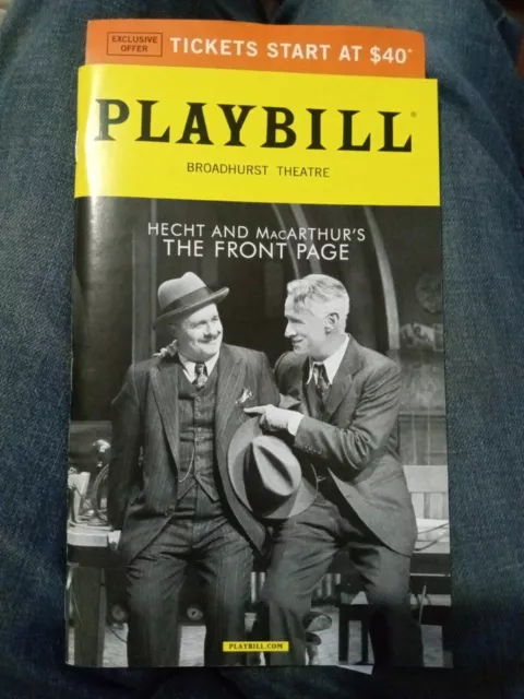 The Front Page Broadway Playbill