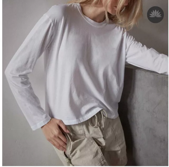 James Perse white  women's Top Long Sleeve size 0  XS Cotton 2