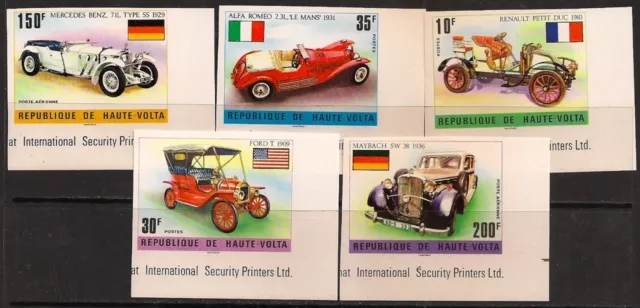 BURKINA FASO 1975 CARS IMPERF SC # 362a-364a C206a-C207