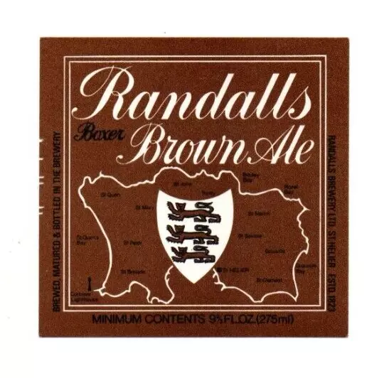 Jersey - Vintage Beer Label - Randalls Brewery, St. Helier - Boxer Brown Ale