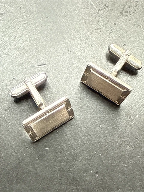 Paire De Boutons De Manchette Anciens En Argent Plaqué Or - Occasion, Plaqué Or