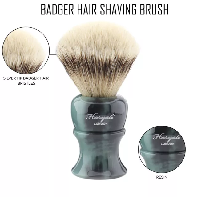 Extra Density 100% Silvertip Finest Badger Hair Shaving Brush Knot Black - Resin