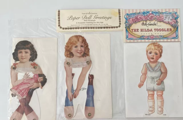 Variety Pack Turn- Turn-Of-The-Century Reproduced Girl Paper Doll Greetings