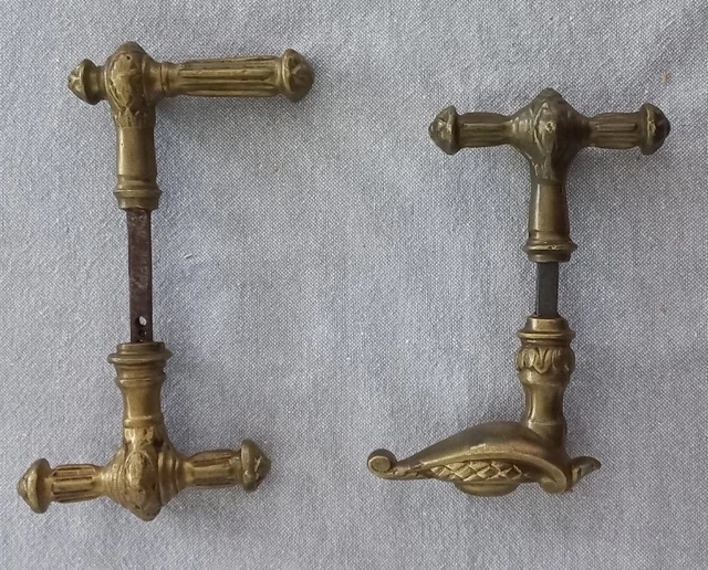 LOT DE 4 poignée de porte ancienne 19ème bronze Château Maison De