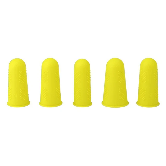 Pistola antideslizante pegamento caliente gorra para dedos funda de silicona para dedos (amarillo 5 piezas)