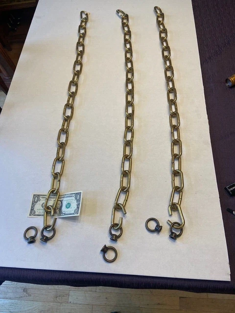 very HEAVY brass Pendant Light Fixture Chain 3 feet Lighting Hanging light 