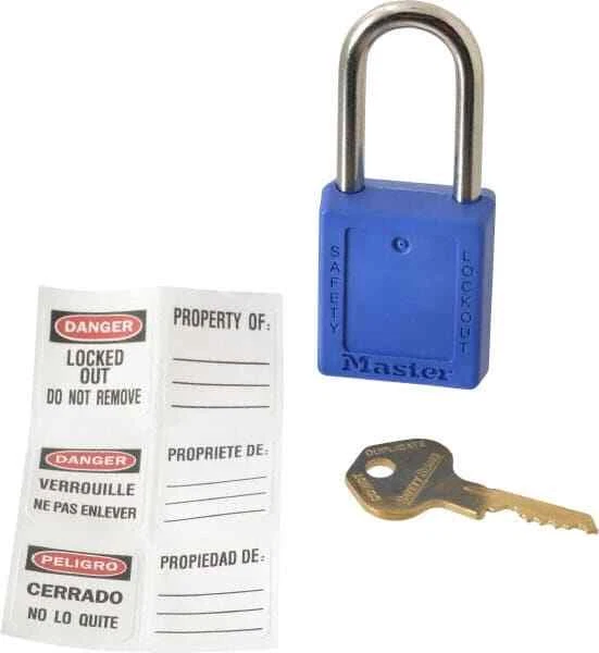 Master Lock. Keyed Alike Retaining Key Lockout Padlock 1-1/2" Shackle Clearan...