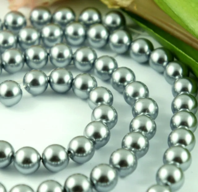 40 x Acrylic Beads-10mm Grey Color Imitation Loose Round Pearl Jewelry Craft