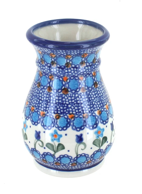 Blue Rose Polish Pottery Savannah Flower Small Vase