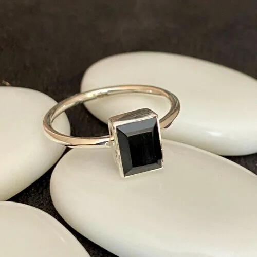 Black Onyx 925 Sterling Silver Independence Day Ring Jewelry All Size AM-792