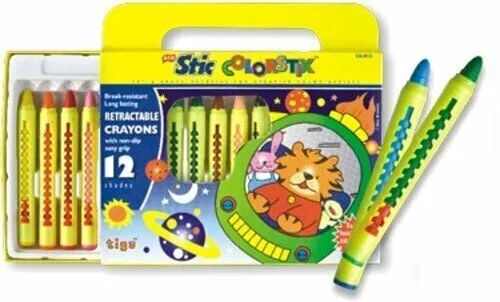 Stic Retractable Crayons Assorted 12 Colour