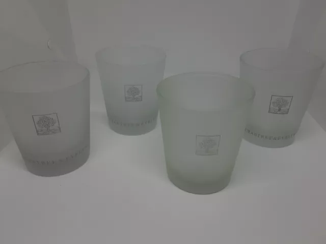 Lot Of 4 Crabtree And Evelyn Frosted Drinking Glasses Tumblers