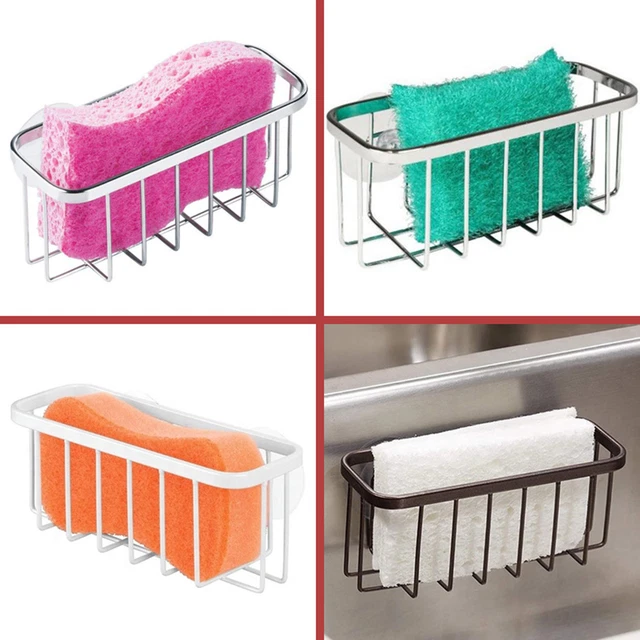 Kitchen Soap Rack Brush Stainless Steel Sink Caddy Sponge Holder Organizer