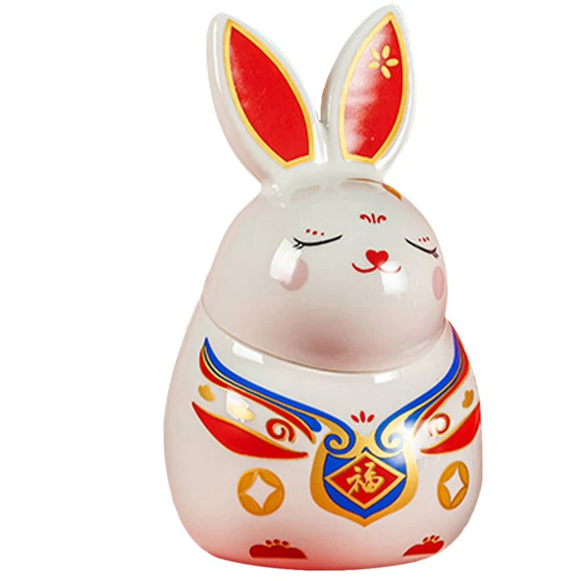 Statue di coniglio fortunato Piggy Bank Bunny Saving Bank Ornment Figurina