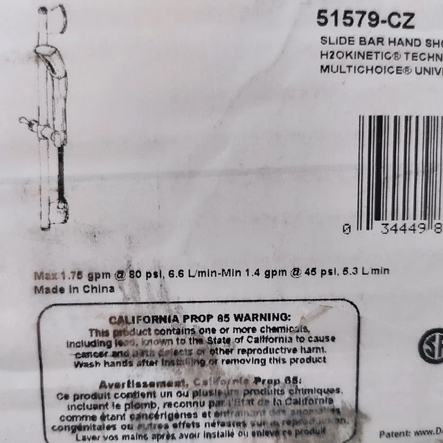 Delta 51579-CZ H2Okinetic Single-Setting Slide Bar Hand Shower, Champagne Bronze