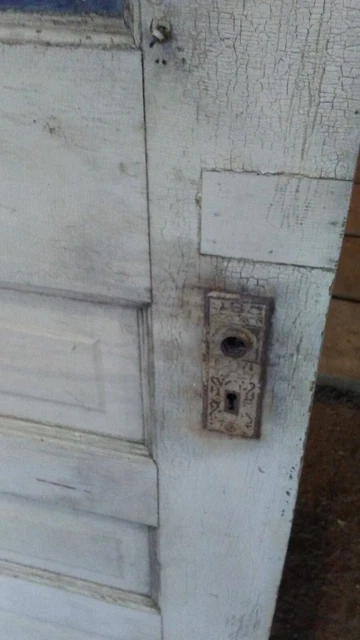 Antique Vintage Wood Wooden Exterior Entry Door With Window *FOR RESTORATION* 9
