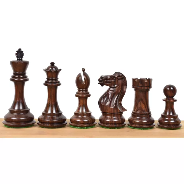 4.1" Pro Staunton Weighted Wooden Chess Pieces Only Set - Weighted Rosewood