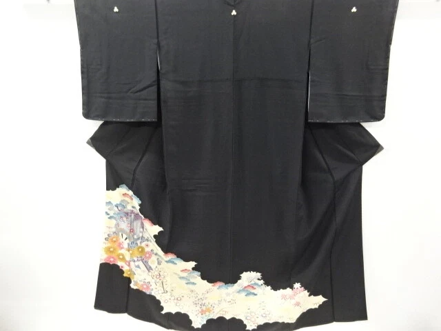 5304598: Japanese Kimono / Vintage Tomesode / Yuzen / Carriage