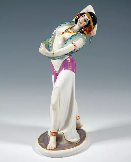 Meissen Figur Schlangen Tänzerin Snake Dancer  Bochmann Nr: D254 Um 1914 H:33 Cm