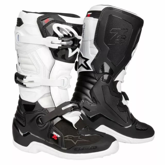 Alpinestars Enfants Technologie 7 7s Bottes de Motocross Noir Blanc Traverser