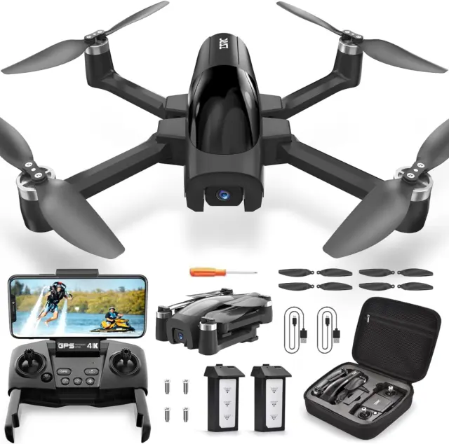 GPS Drone with 4K Camera for Adults, TSRC A6 Foldable RC Quadcopter with Auto Re