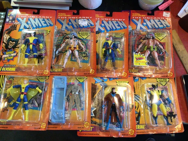 SET 8 UNCANNY X-MEN ACTION FIGURES MARVEL TOY BIZ 1990s WOLVERINE NIGHTCRAWLER
