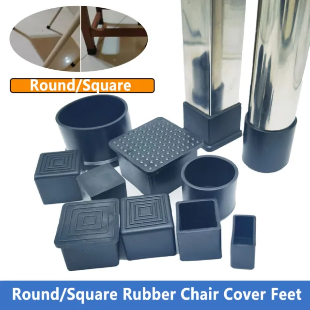 Square/Round Rubber Chair Ferrule AntiScratch Floor Protector Table Feet Leg Cap