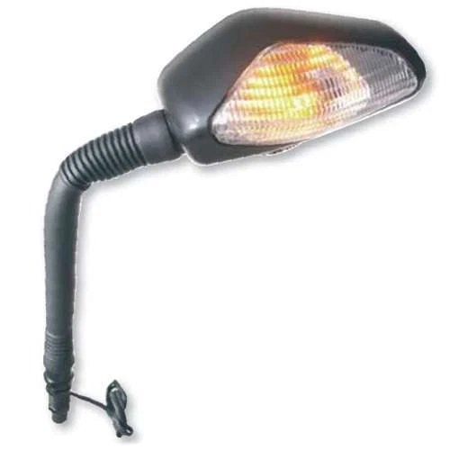 Far Cod.6397 Specchio Sinistro Nero Con Lampada Per Benelli Adiva250