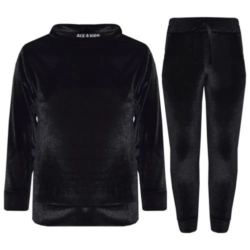 Ragazze Lounge Abito Bambini Velluto Velour Top & Fondo Lounge Abbigliamento