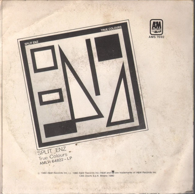 Split enz i got you 7 vinyl italy a m 1979 7 rubbing to rear of pic