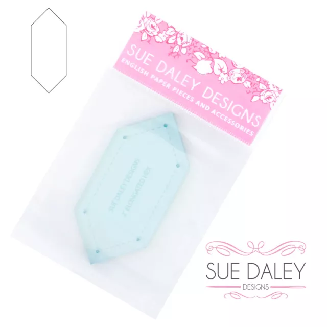 Sue Daley English Paper Piecing Acrylic Elongated Hexagon Template 2 inch