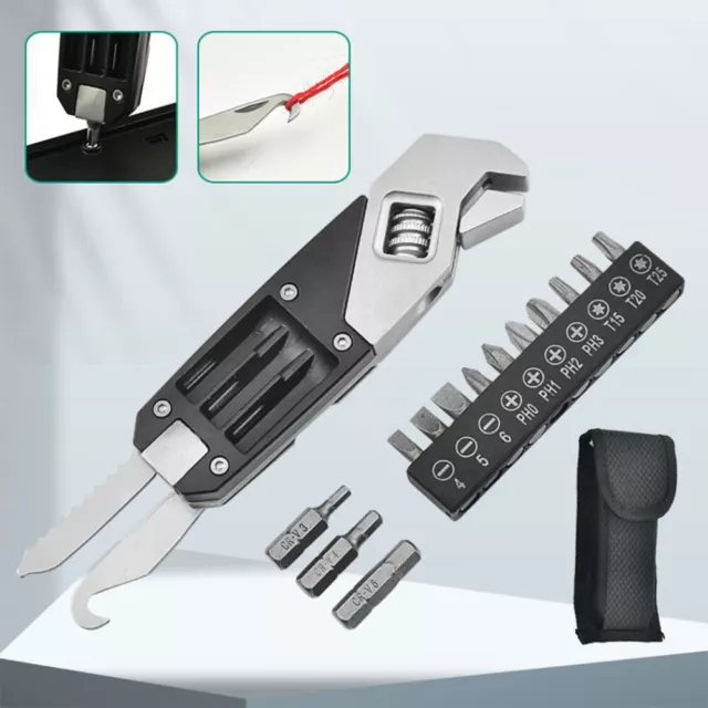 Multi Function All In One Folding Tool Pocket Wrench Knife Screwdriver Camping