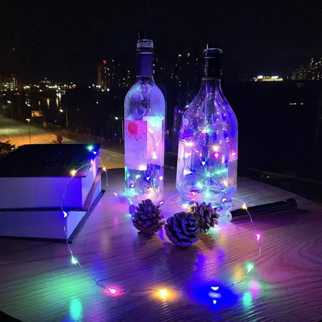 USB LED Bottle Cork Wire Fairy String Lights Auraglow HOT High Rechargeable S2Z8