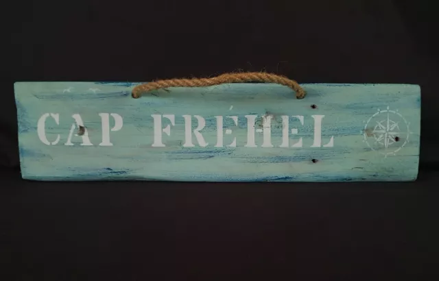 Panneau Bois Flotté "CAP FREHEL" Déco Réalisation Artisanale Unique Originale