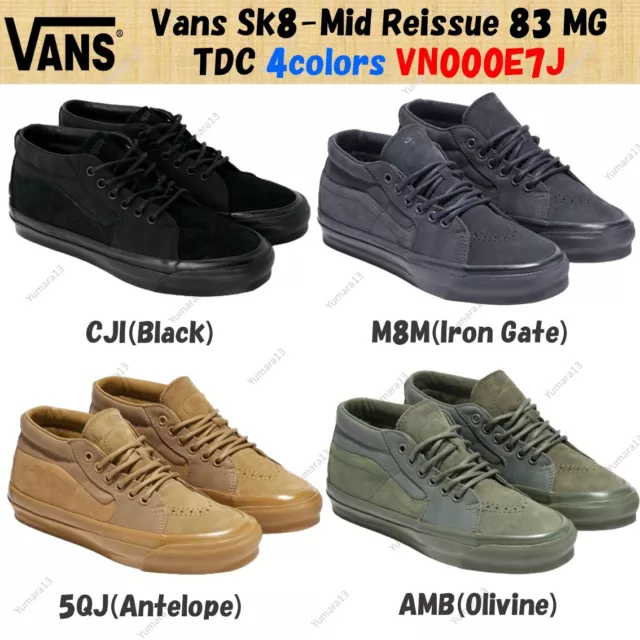 Vans Sk8-Mid Reissue 83 MG TDC Black Iron Gate Antelope Olivine 4colors Men's