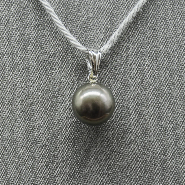 Pendentif Perle De Tahiti Grise 10 Mm Sur Bélière Argent 925 - Neuf Avec étiquettes