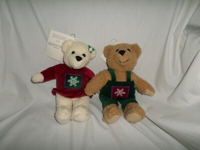 Hallmark Kiss Kiss Mistletoe Bear Set of 2 Couple Kissing Bears 10"