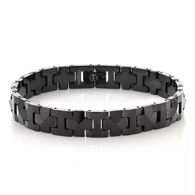 NEW Black IP Plated Tungsten Carbide "Pyramid" Bracelet