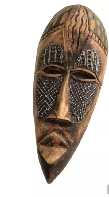 Face Mask Vintage old Wall Hanging Wooden handmade men Tribal Carved Sculpture 3
