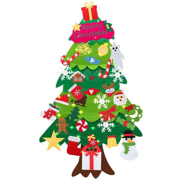 Kit albero di Natale feltro kit 105*70cm decorazione fai da te bianco caldo decorazione