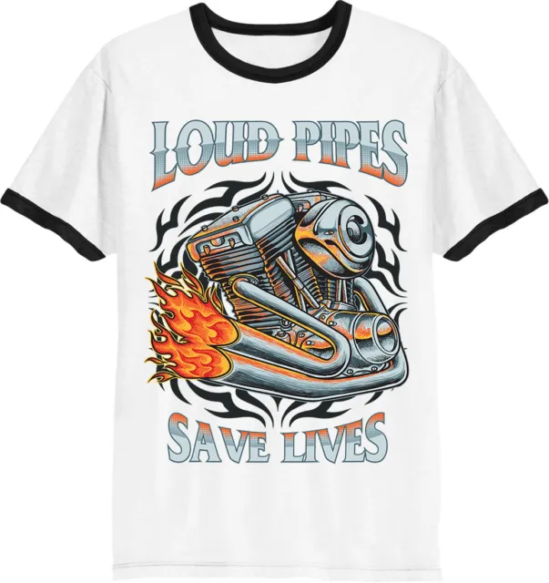 T-shirt da uomo Biker Loud Pipes Save Lives