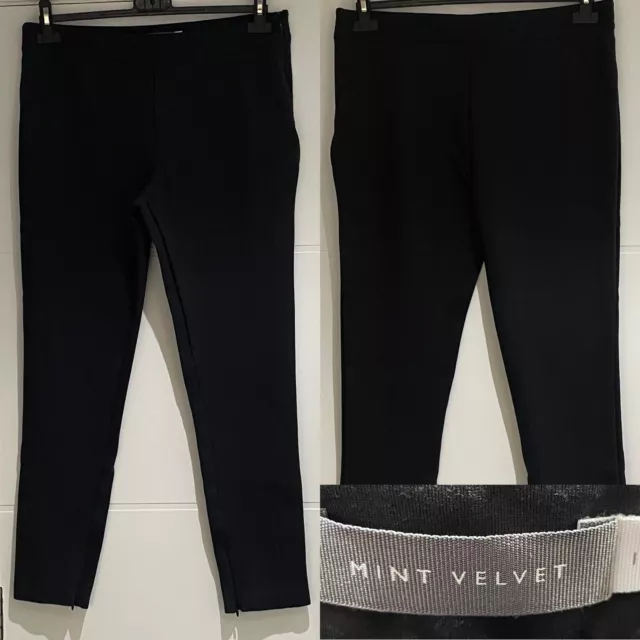 SEXY BLACK LEATHER Look Super Skinny Trousers 12 14 Extreme Low Rise Zips  $25.20 - PicClick