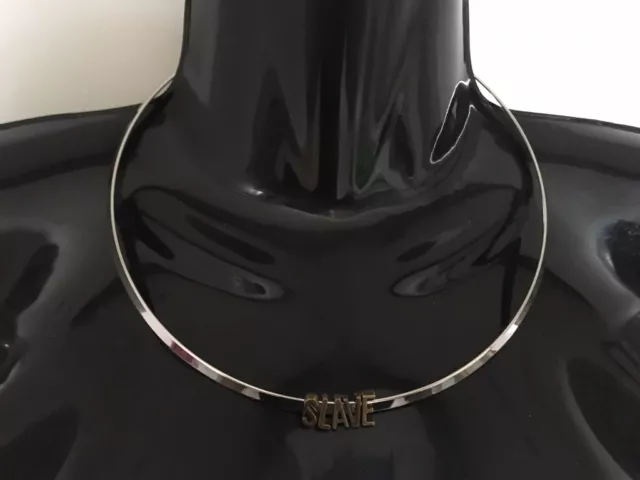SLAVE Collar Solid Neck Band Necklace Jewellery Jewelry Submissive Sub Bronze