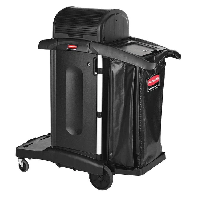 RUBBERMAID COMMERCIAL PRODUCTS 1861427 Janitor Cart,54 in H,34 gal Cap.