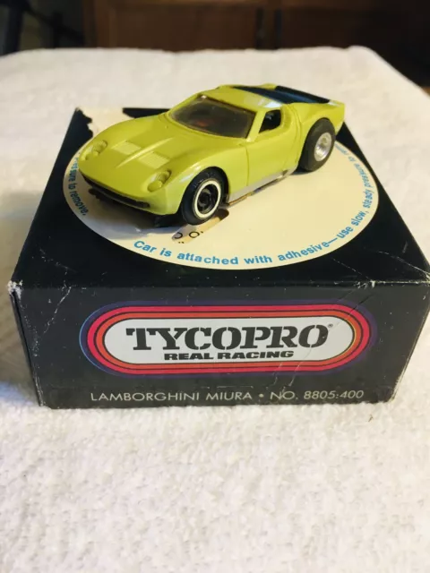 Tyco Pro, Ho Scale, Slot Car, Lamborghini Miura , Light Grn. & Black, Grt. Cond.