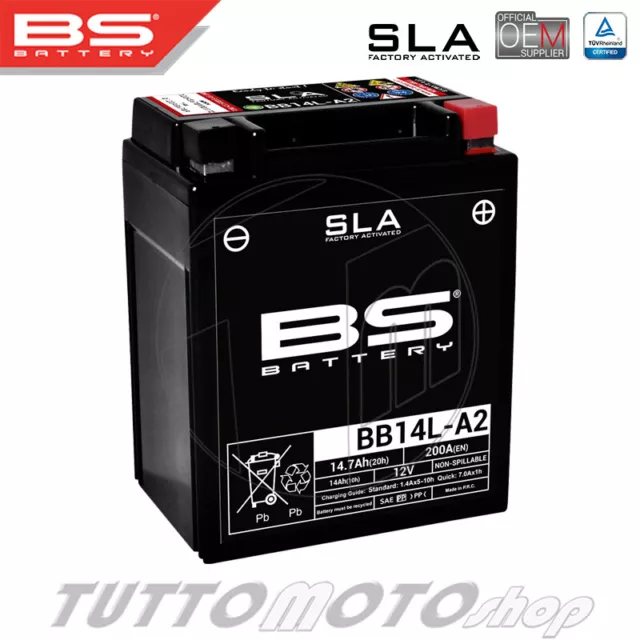 BATTERIA BS SLA BB14L-A2 = YB14L Yamaha FZ 750/ FZ 750 Genesis 1985 1986 1987